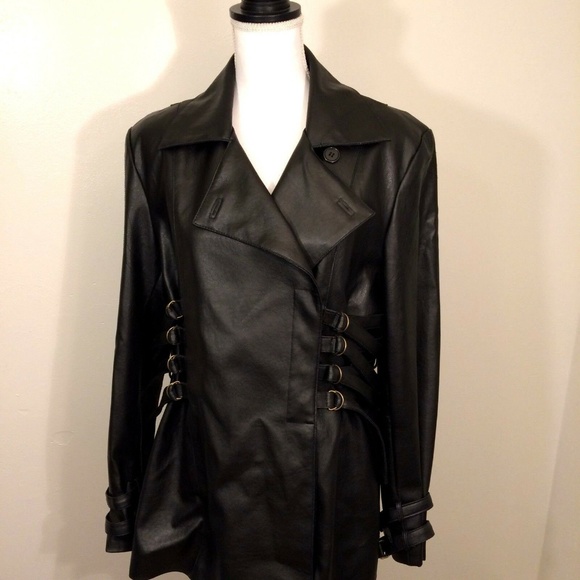 Newport News Jackets & Blazers - NEWPORT NEWS Women's Faux Leather Coat/Jacket